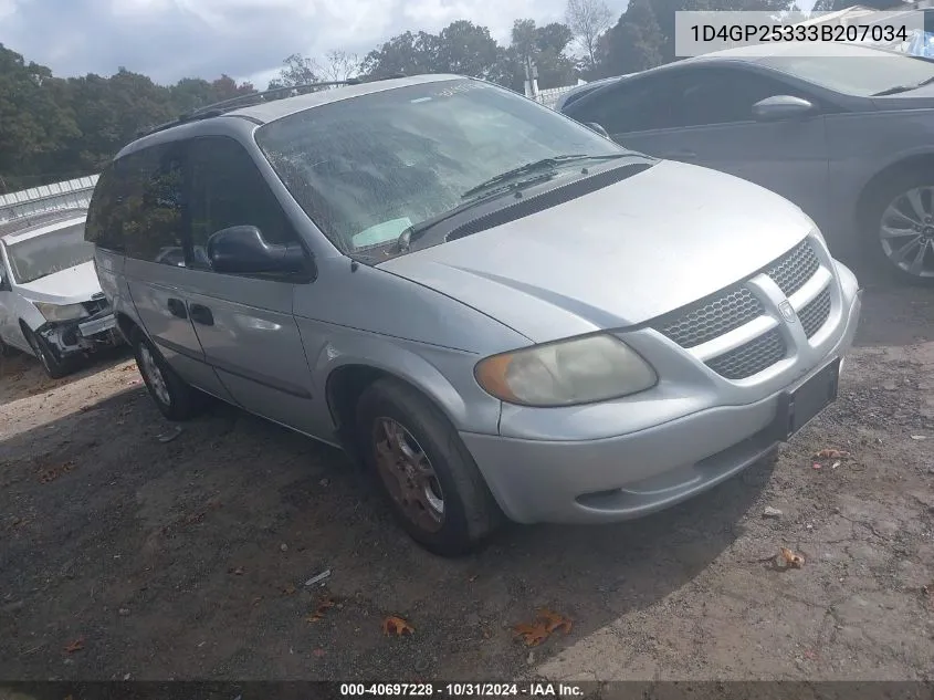 2003 Dodge Caravan Se VIN: 1D4GP25333B207034 Lot: 40697228