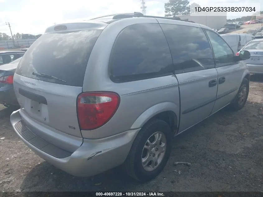 2003 Dodge Caravan Se VIN: 1D4GP25333B207034 Lot: 40697228