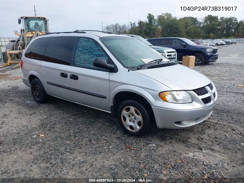 2003 Dodge Grand Caravan Se VIN: 1D4GP24R73B319017 Lot: 40697623