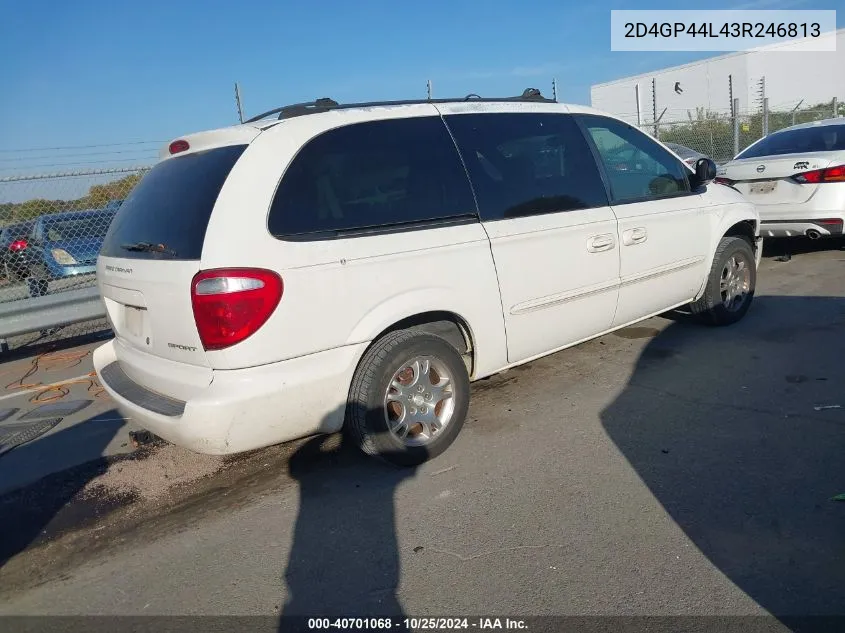 2003 Dodge Grand Caravan Sport VIN: 2D4GP44L43R246813 Lot: 40701068