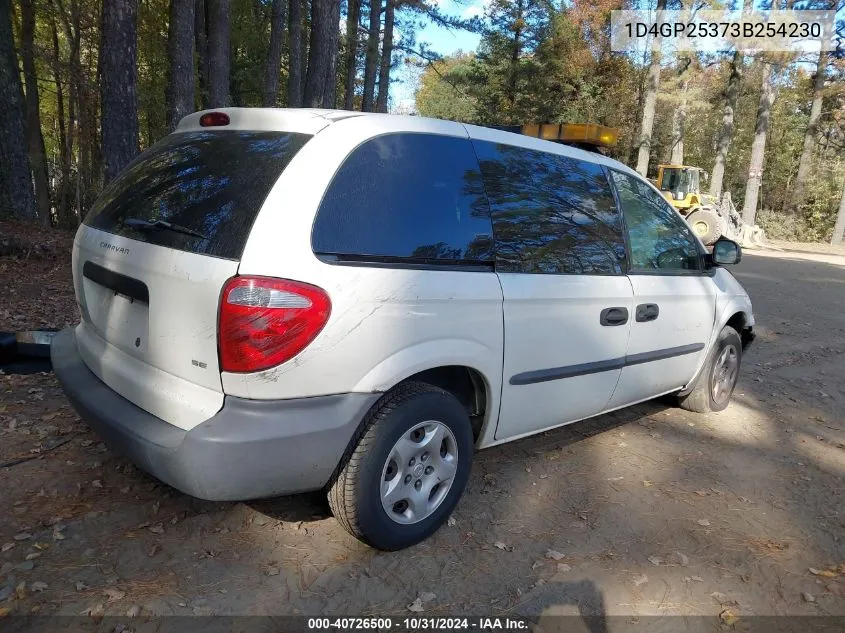 2003 Dodge Caravan Se VIN: 1D4GP25373B254230 Lot: 40726500