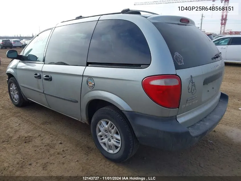 2004 Dodge Caravan Se VIN: 1D4GP25R64B568151 Lot: 12143727