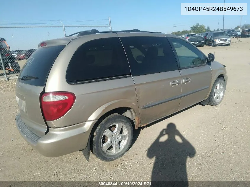 2004 Dodge Caravan Sxt VIN: 1D4GP45R24B549673 Lot: 30040344