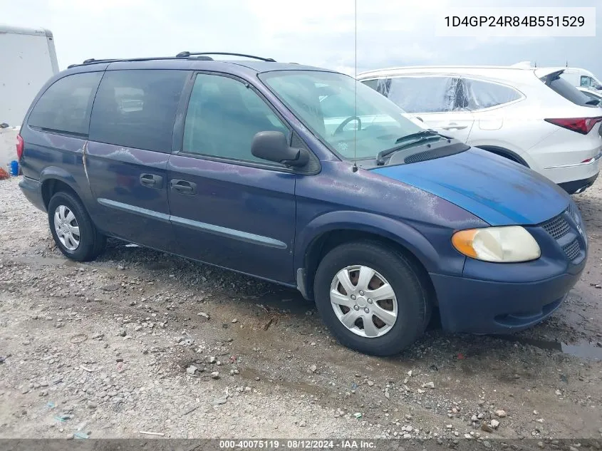 2004 Dodge Grand Caravan Se VIN: 1D4GP24R84B551529 Lot: 40075119