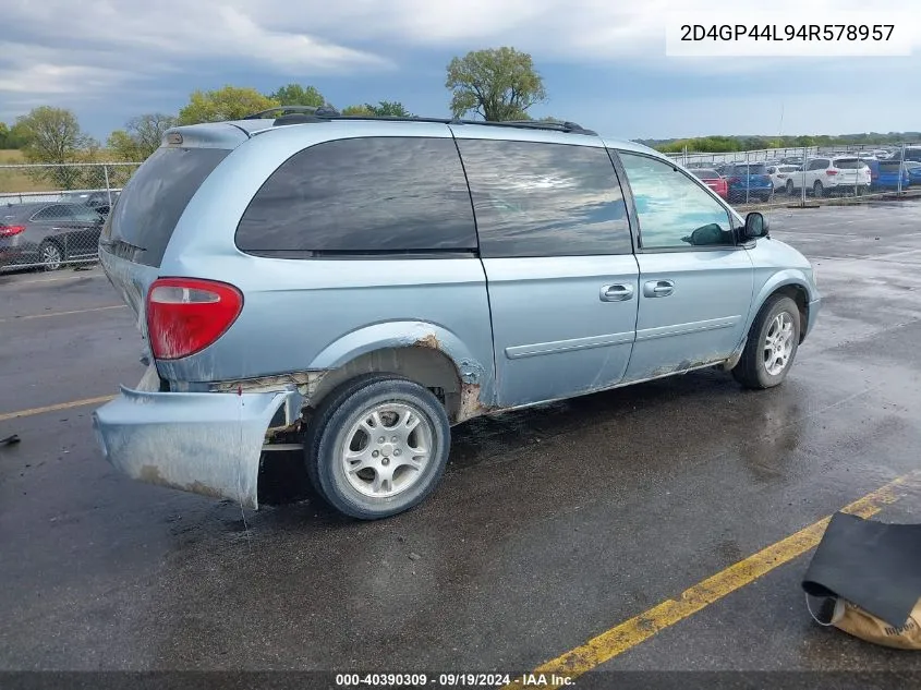 2004 Dodge Grand Caravan Sxt VIN: 2D4GP44L94R578957 Lot: 40390309