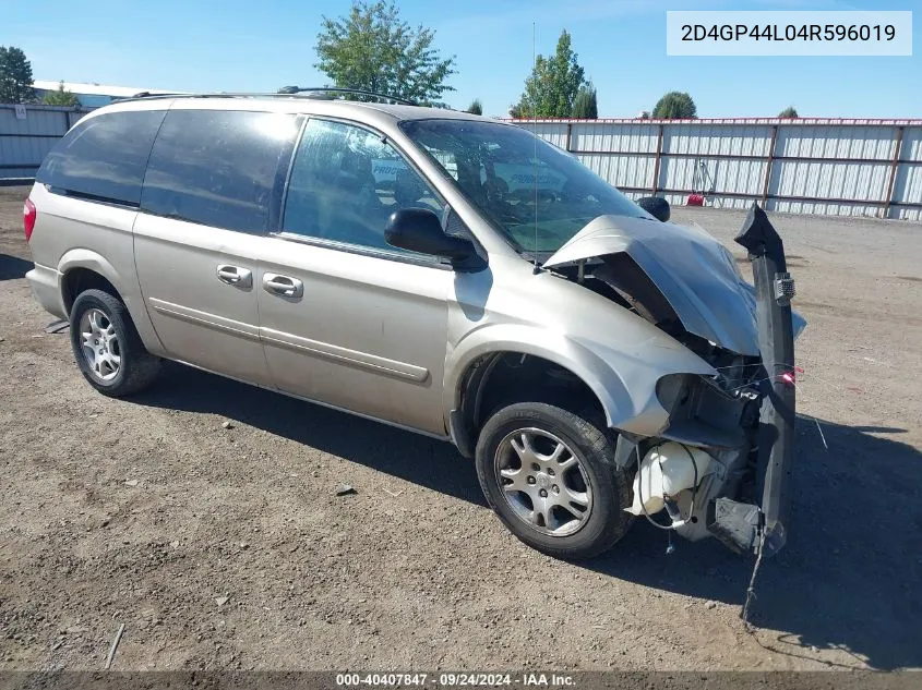 2004 Dodge Grand Caravan Sxt VIN: 2D4GP44L04R596019 Lot: 40407847