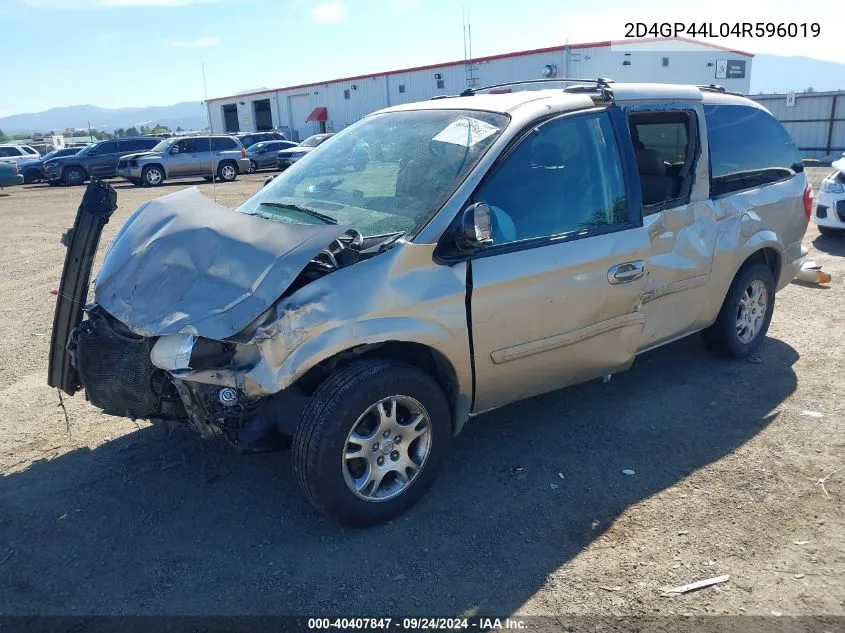 2004 Dodge Grand Caravan Sxt VIN: 2D4GP44L04R596019 Lot: 40407847