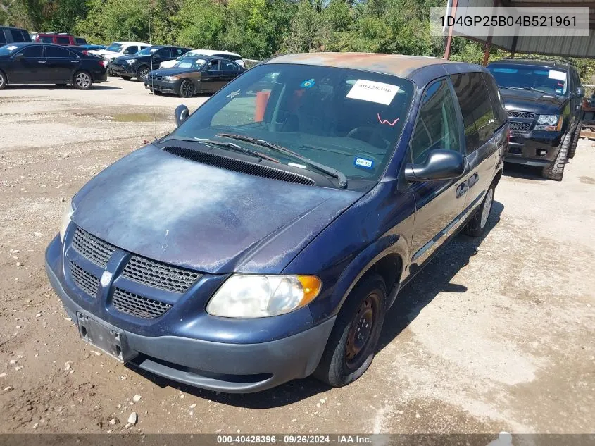 2004 Dodge Caravan Se VIN: 1D4GP25B04B521961 Lot: 40428396