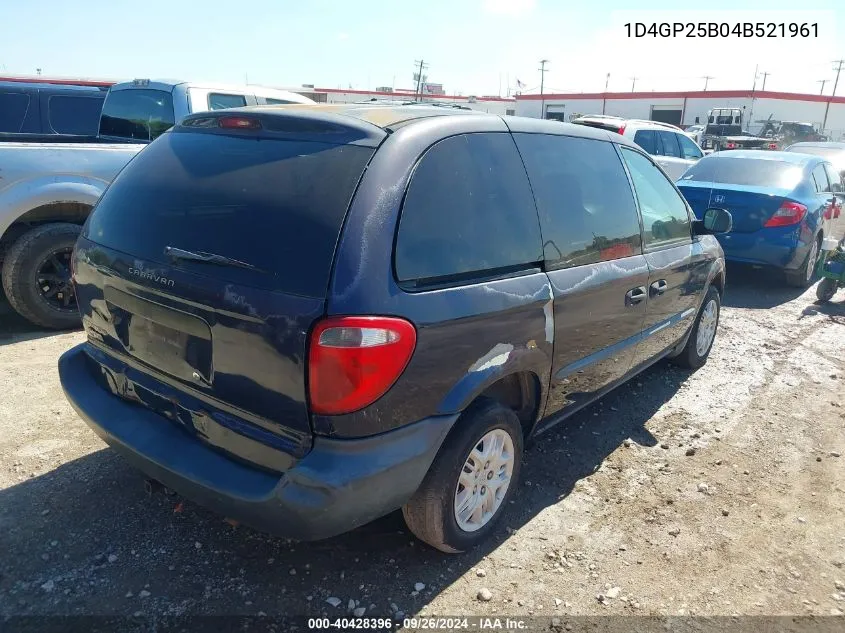 2004 Dodge Caravan Se VIN: 1D4GP25B04B521961 Lot: 40428396