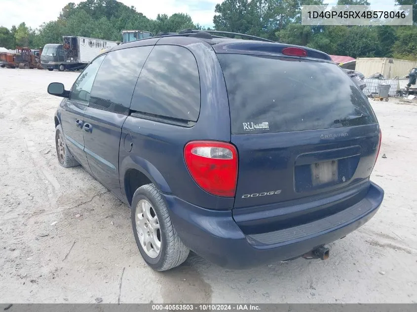 2004 Dodge Caravan Sxt VIN: 1D4GP45RX4B578046 Lot: 40553503