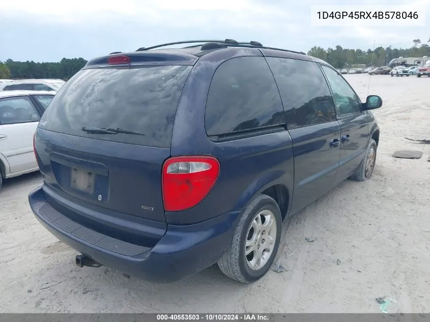 2004 Dodge Caravan Sxt VIN: 1D4GP45RX4B578046 Lot: 40553503