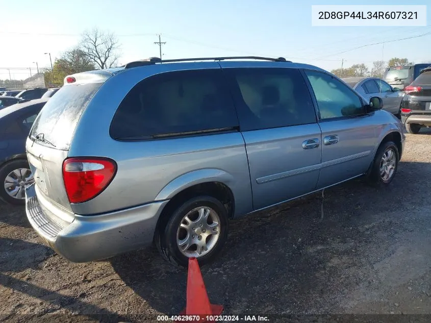 2004 Dodge Grand Caravan Sxt VIN: 2D8GP44L34R607321 Lot: 40629670