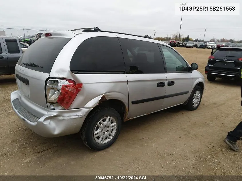 2005 Dodge Caravan Se VIN: 1D4GP25R15B261553 Lot: 30046752