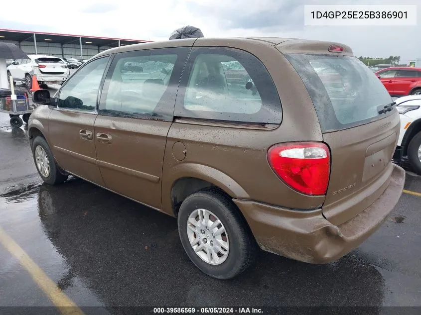 2005 Dodge Caravan Se VIN: 1D4GP25E25B386901 Lot: 39586569