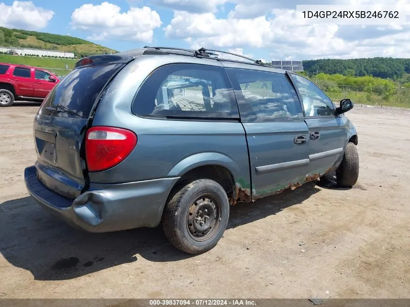 2005 Dodge Grand Caravan Se VIN: 1D4GP24RX5B246762 Lot: 39837094