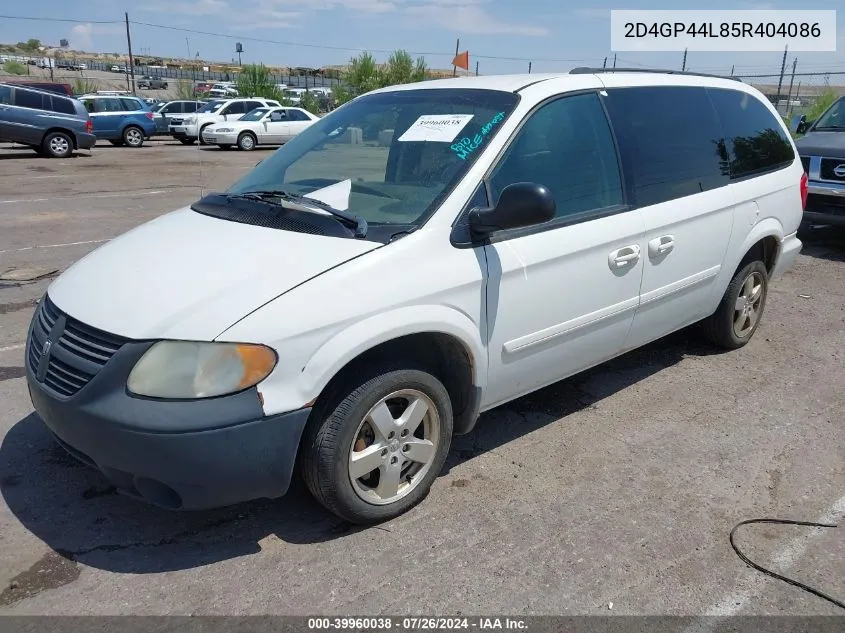 2005 Dodge Grand Caravan Sxt VIN: 2D4GP44L85R404086 Lot: 39960038