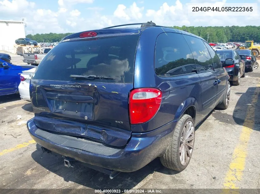 2D4GP44L05R222365 2005 Dodge Grand Caravan Sxt