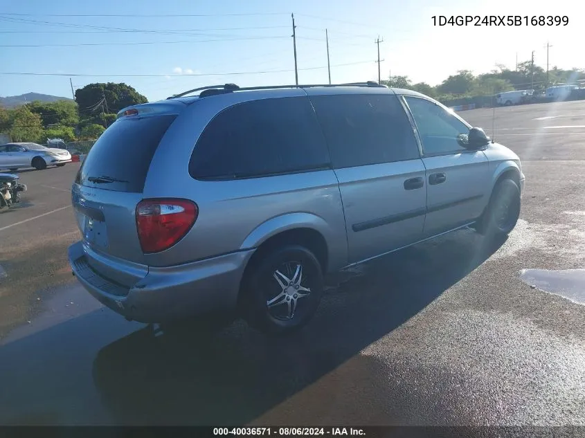 2005 Dodge Grand Caravan Se VIN: 1D4GP24RX5B168399 Lot: 40036571