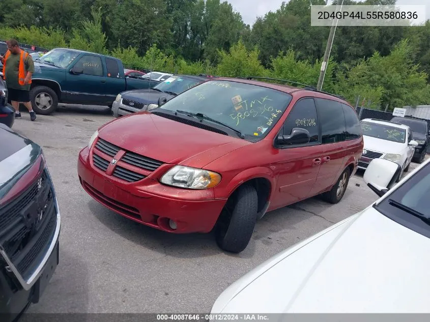 2005 Dodge Grand Caravan Sxt VIN: 2D4GP44L55R580836 Lot: 40087646