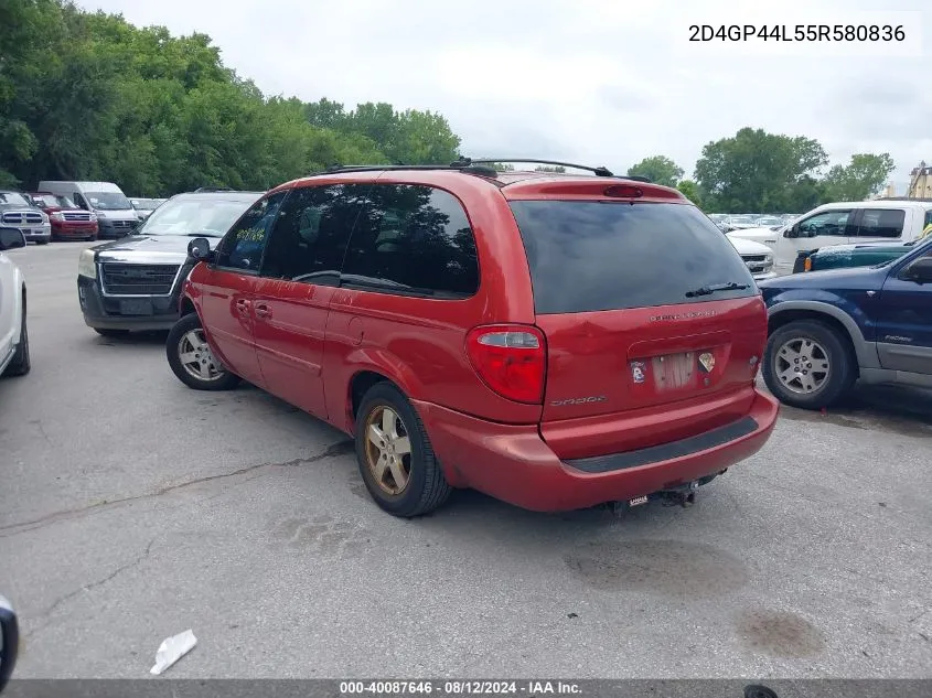 2005 Dodge Grand Caravan Sxt VIN: 2D4GP44L55R580836 Lot: 40087646