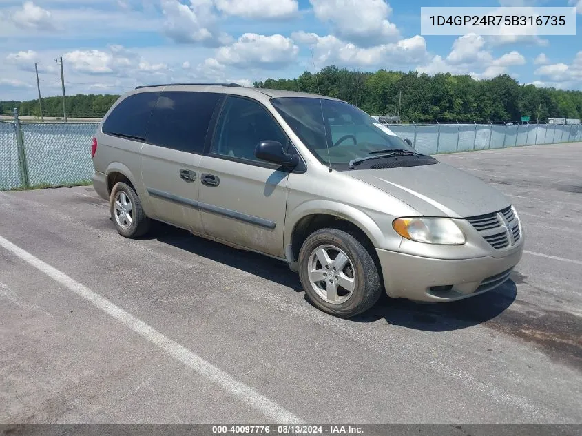 1D4GP24R75B316735 2005 Dodge Grand Caravan Se