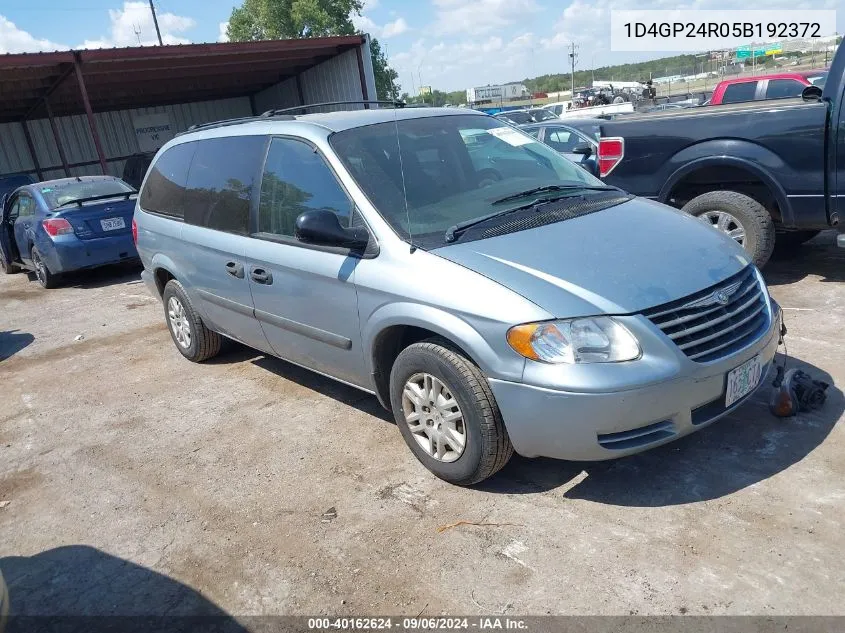 2005 Dodge Grand Caravan Se VIN: 1D4GP24R05B192372 Lot: 40162624