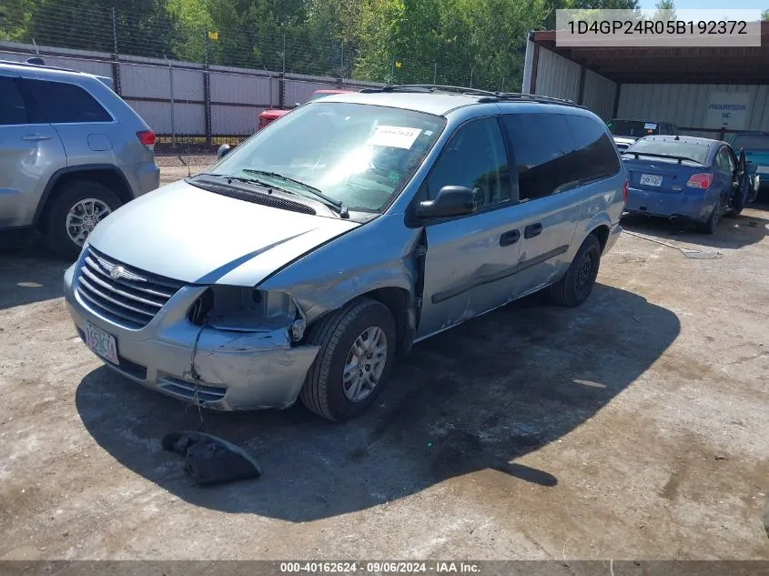 2005 Dodge Grand Caravan Se VIN: 1D4GP24R05B192372 Lot: 40162624