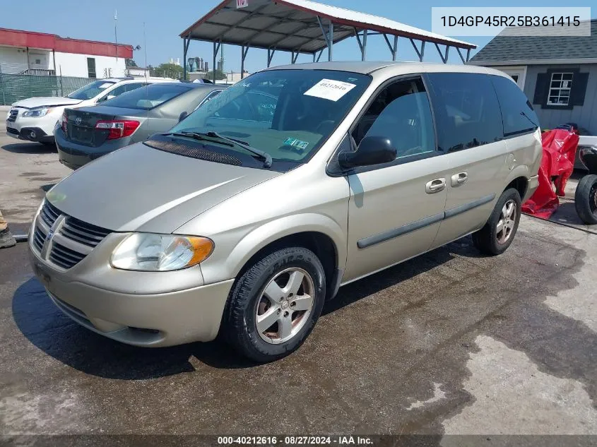 2005 Dodge Caravan Sxt VIN: 1D4GP45R25B361415 Lot: 40212616