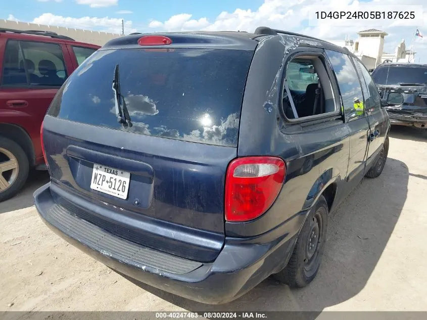 2005 Dodge Grand Caravan Se VIN: 1D4GP24R05B187625 Lot: 40247463