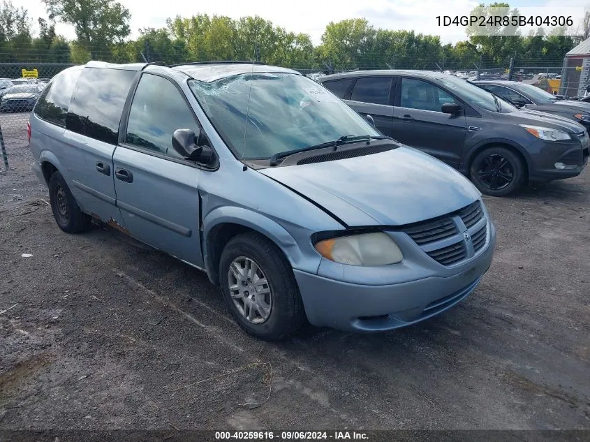 2005 Dodge Grand Caravan Se VIN: 1D4GP24R85B404306 Lot: 40259616