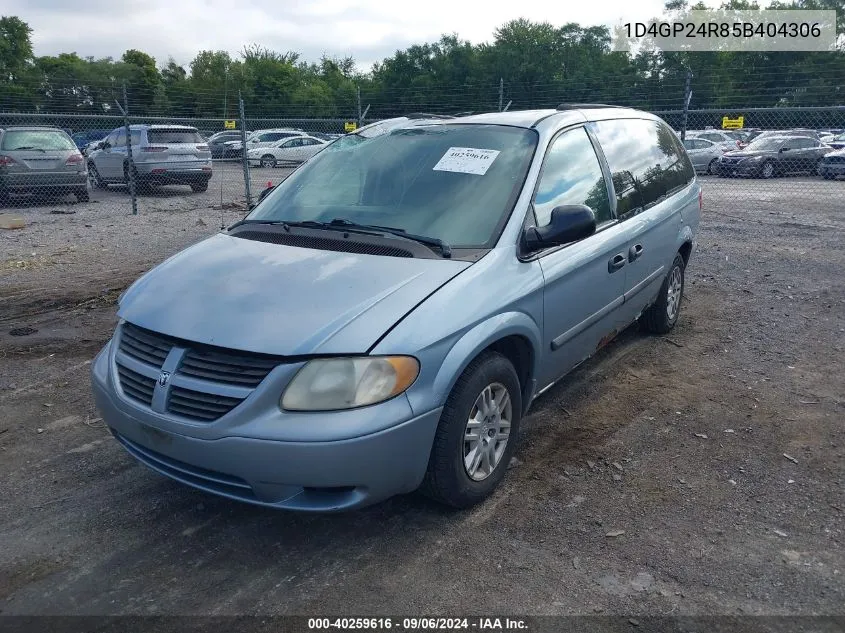 2005 Dodge Grand Caravan Se VIN: 1D4GP24R85B404306 Lot: 40259616