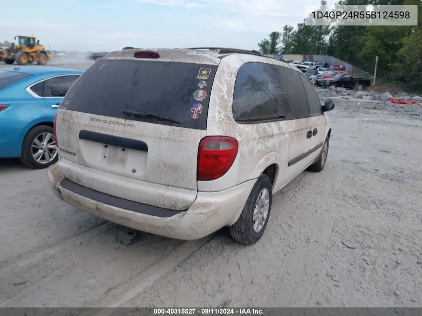 2005 Dodge Grand Caravan Se VIN: 1D4GP24R55B124598 Lot: 40315527