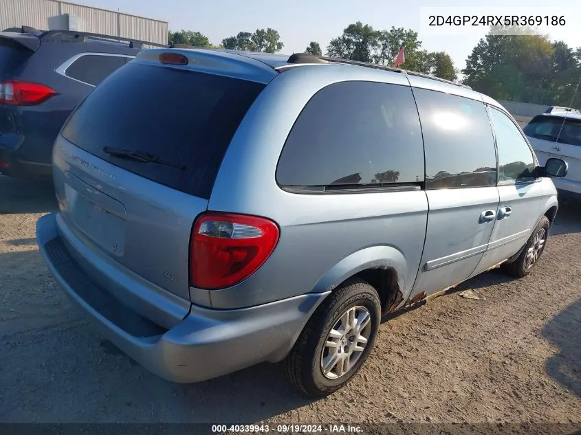 2005 Dodge Grand Caravan Se VIN: 2D4GP24RX5R369186 Lot: 40339943