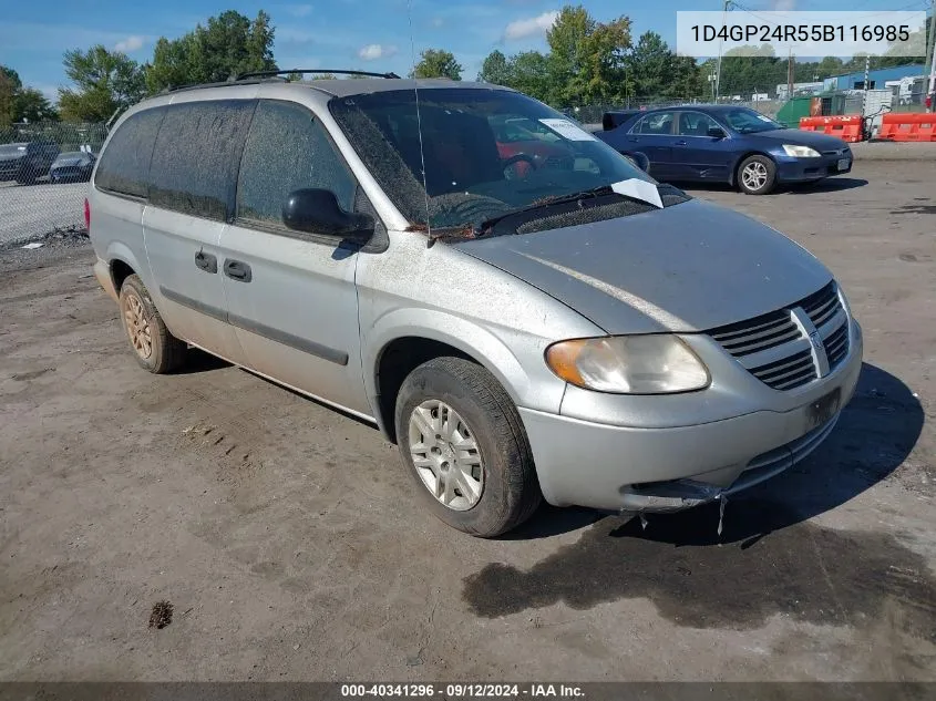 2005 Dodge Grand Caravan Se VIN: 1D4GP24R55B116985 Lot: 40341296