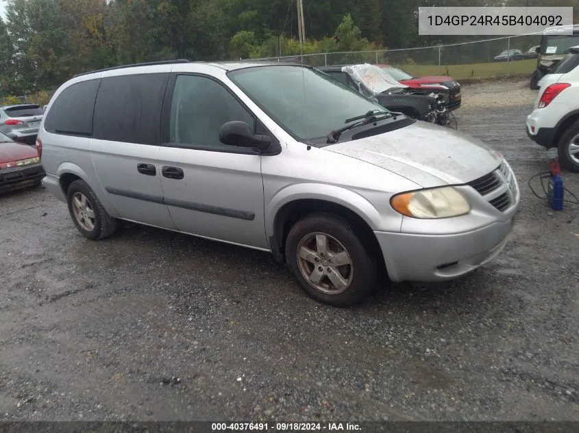 2005 Dodge Grand Caravan Se VIN: 1D4GP24R45B404092 Lot: 40376491