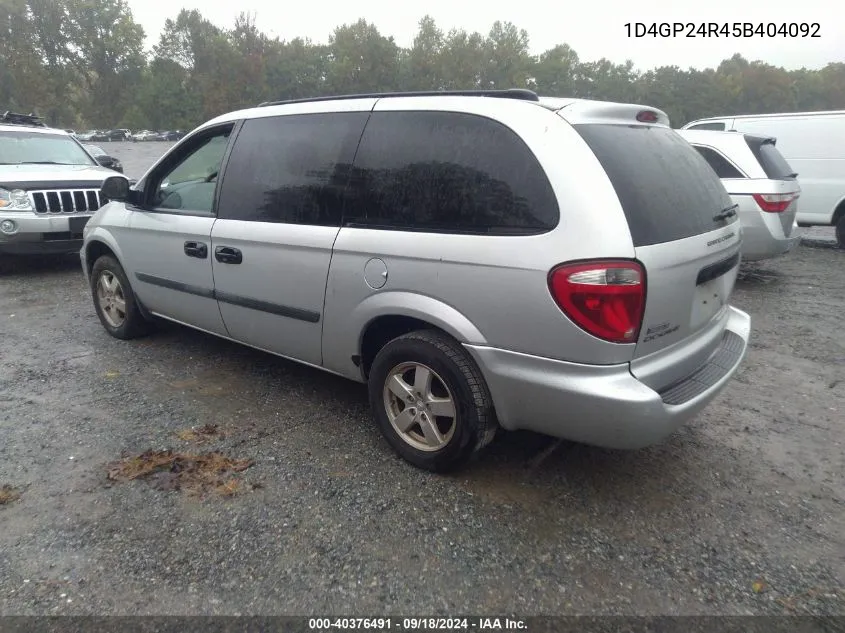 2005 Dodge Grand Caravan Se VIN: 1D4GP24R45B404092 Lot: 40376491