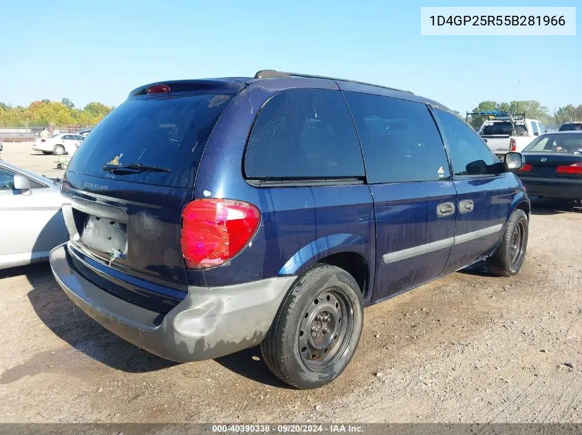 2005 Dodge Caravan Se VIN: 1D4GP25R55B281966 Lot: 40390338