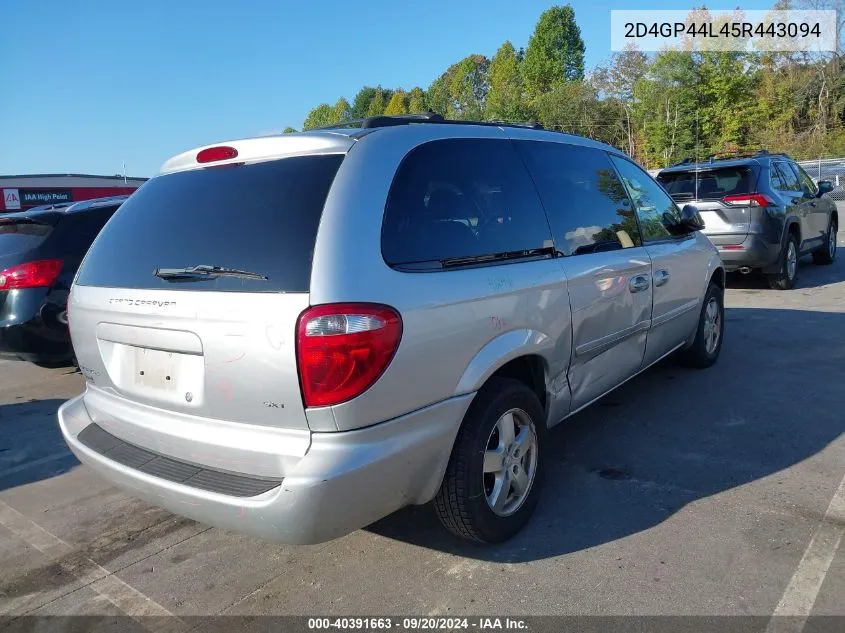 2005 Dodge Grand Caravan Sxt VIN: 2D4GP44L45R443094 Lot: 40391663