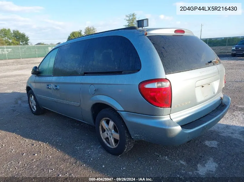 2005 Dodge Grand Caravan Sxt VIN: 2D4GP44LX5R216430 Lot: 40429947