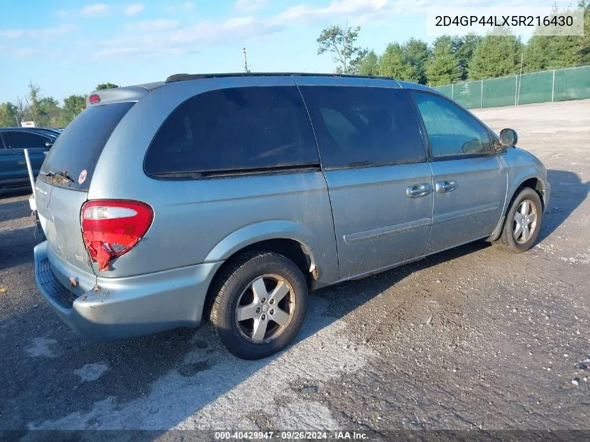 2005 Dodge Grand Caravan Sxt VIN: 2D4GP44LX5R216430 Lot: 40429947