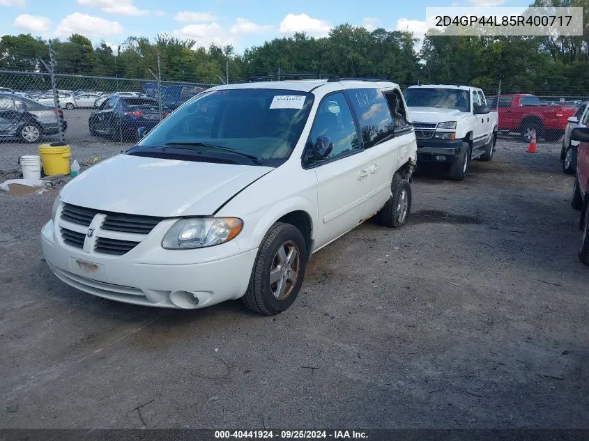 2005 Dodge Grand Caravan Sxt VIN: 2D4GP44L85R400717 Lot: 40441924