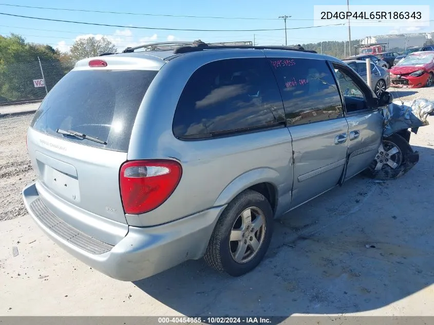 2005 Dodge Grand Caravan Sxt VIN: 2D4GP44L65R186343 Lot: 40454855