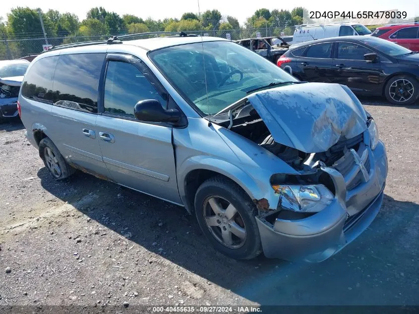 2005 Dodge Grand Caravan Sxt VIN: 2D4GP44L65R478039 Lot: 40455635