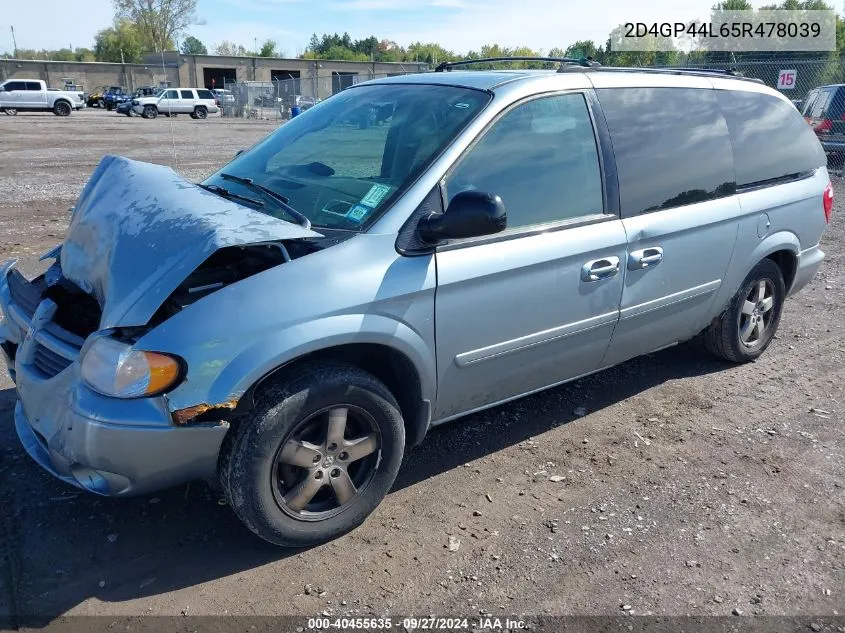 2005 Dodge Grand Caravan Sxt VIN: 2D4GP44L65R478039 Lot: 40455635