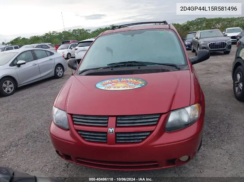 2005 Dodge Grand Caravan Sxt VIN: 2D4GP44L15R581496 Lot: 40496118