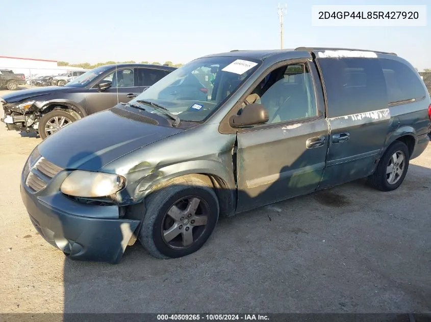 2005 Dodge Grand Caravan Sxt VIN: 2D4GP44L85R427920 Lot: 40509265