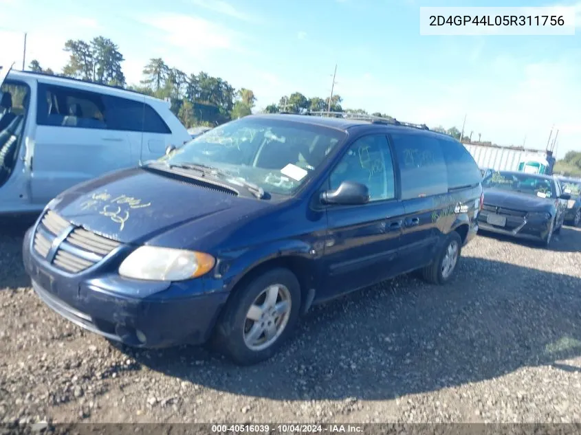 2005 Dodge Grand Caravan Sxt VIN: 2D4GP44L05R311756 Lot: 40516039