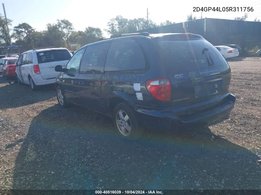 2005 Dodge Grand Caravan Sxt VIN: 2D4GP44L05R311756 Lot: 40516039