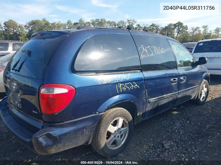 2005 Dodge Grand Caravan Sxt VIN: 2D4GP44L05R311756 Lot: 40516039