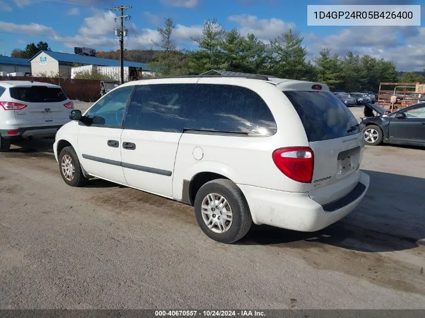 2005 Dodge Grand Caravan Se VIN: 1D4GP24R05B426400 Lot: 40670557